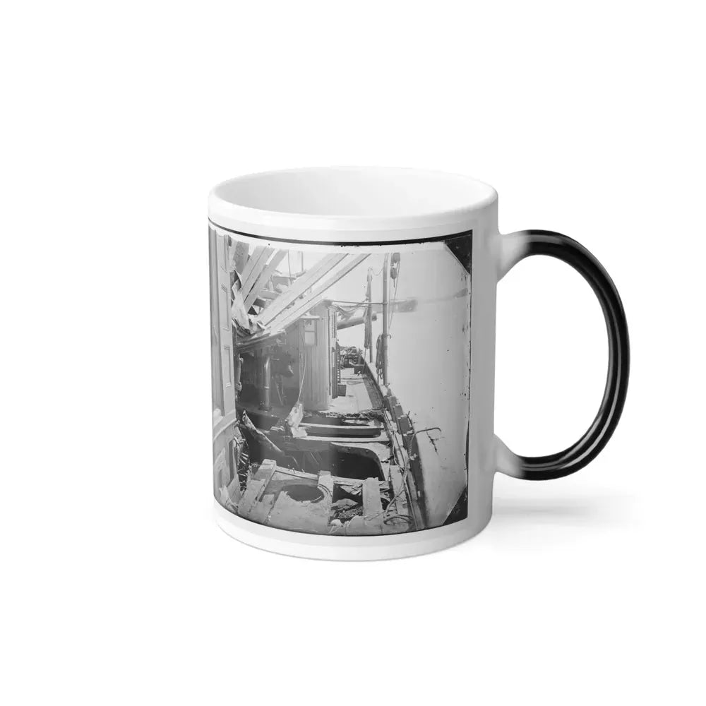 James River, Va. Deck of Confederate Gunboat Teaser, Captured by U.S.S. Maratanza, Showing Damage From Shell Fire (U.S. Civil War) Color Changing Coffee Mug 11oz - Go Mug Yourself
