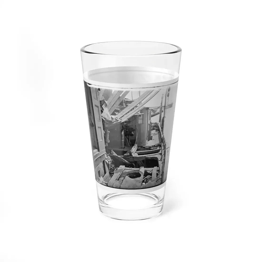 James River, Va. Deck Of Confederate Gunboat Teaser, Captured By U.S.S. Maratanza, Showing Damage From Shell Fire (U.S. Civil War) Pint Glass 16oz - Go Mug Yourself