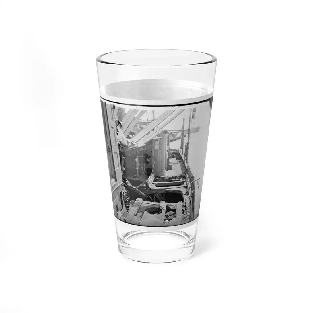 James River, Va. Deck Of Confederate Gunboat Teaser, Captured By U.S.S. Maratanza, Showing Damage From Shell Fire (U.S. Civil War) Pint Glass 16oz - Go Mug Yourself