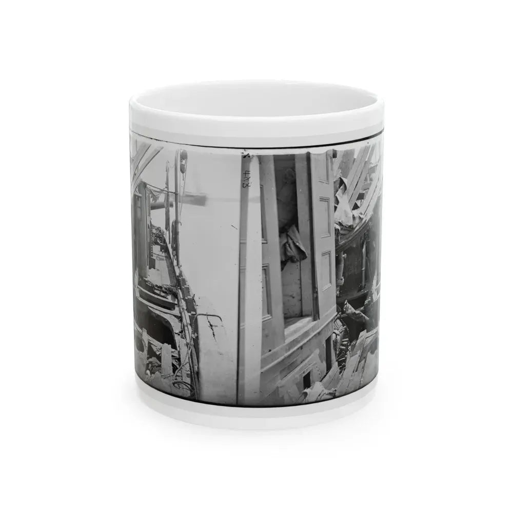 James River, Va. Deck Of Confederate Gunboat Teaser, Captured By U.S.S. Maratanza, Showing Damage From Shell Fire (U.S. Civil War) White Coffee Mug 11oz - Go Mug Yourself