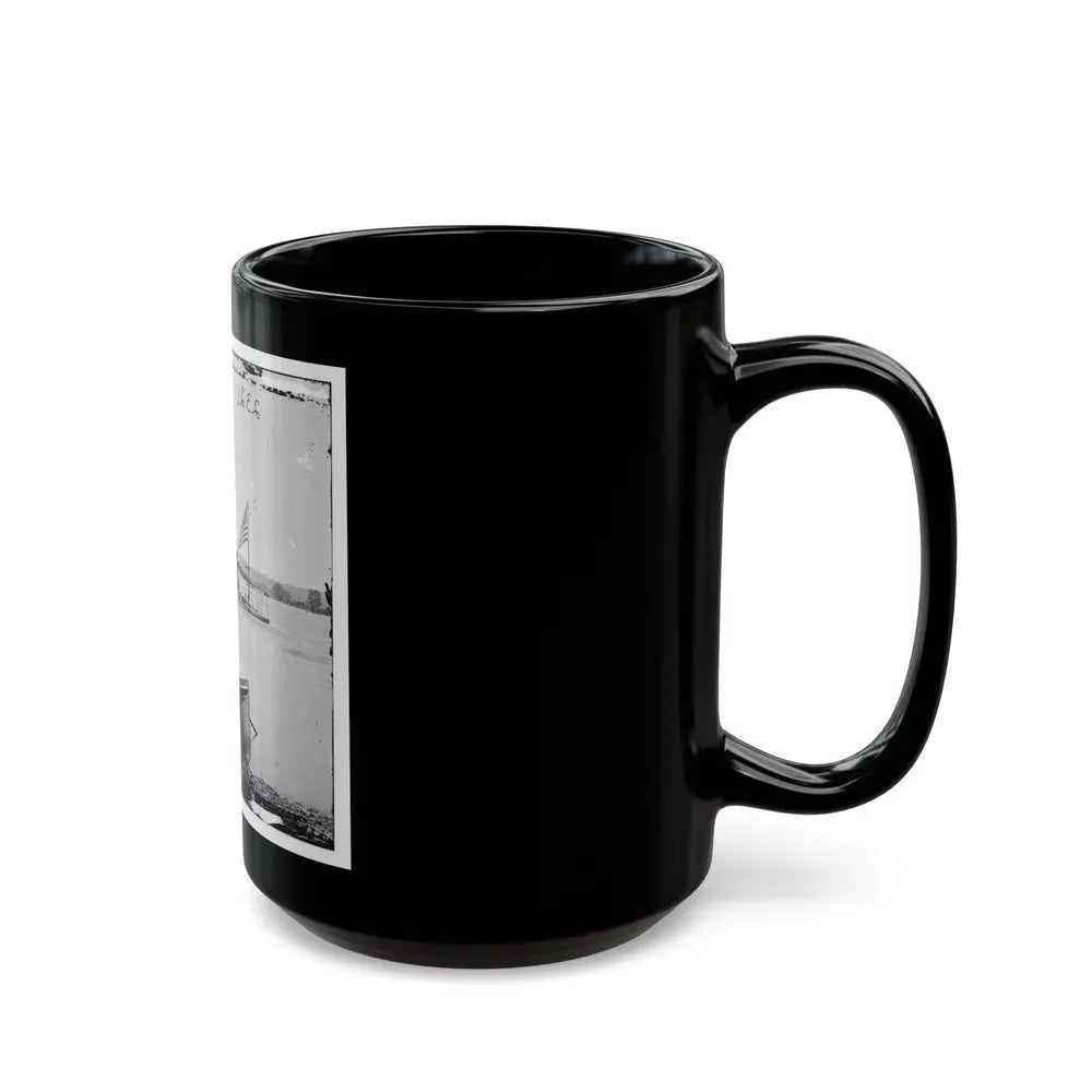 James River, Va. Monitor U.S.S. Onondaga; Soldiers In Rowboat In Foreground (U.S. Civil War) Black Coffee Mug - Go Mug Yourself