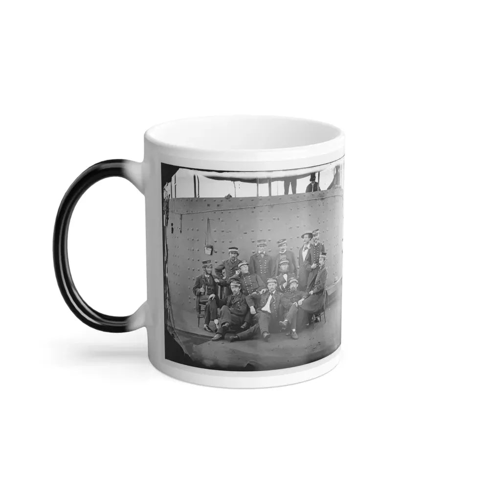 James River, Va. Officers of the U.S.S. Monitor Grouped by the Turret (U.S. Civil War) Color Changing Coffee Mug 11oz - Go Mug Yourself