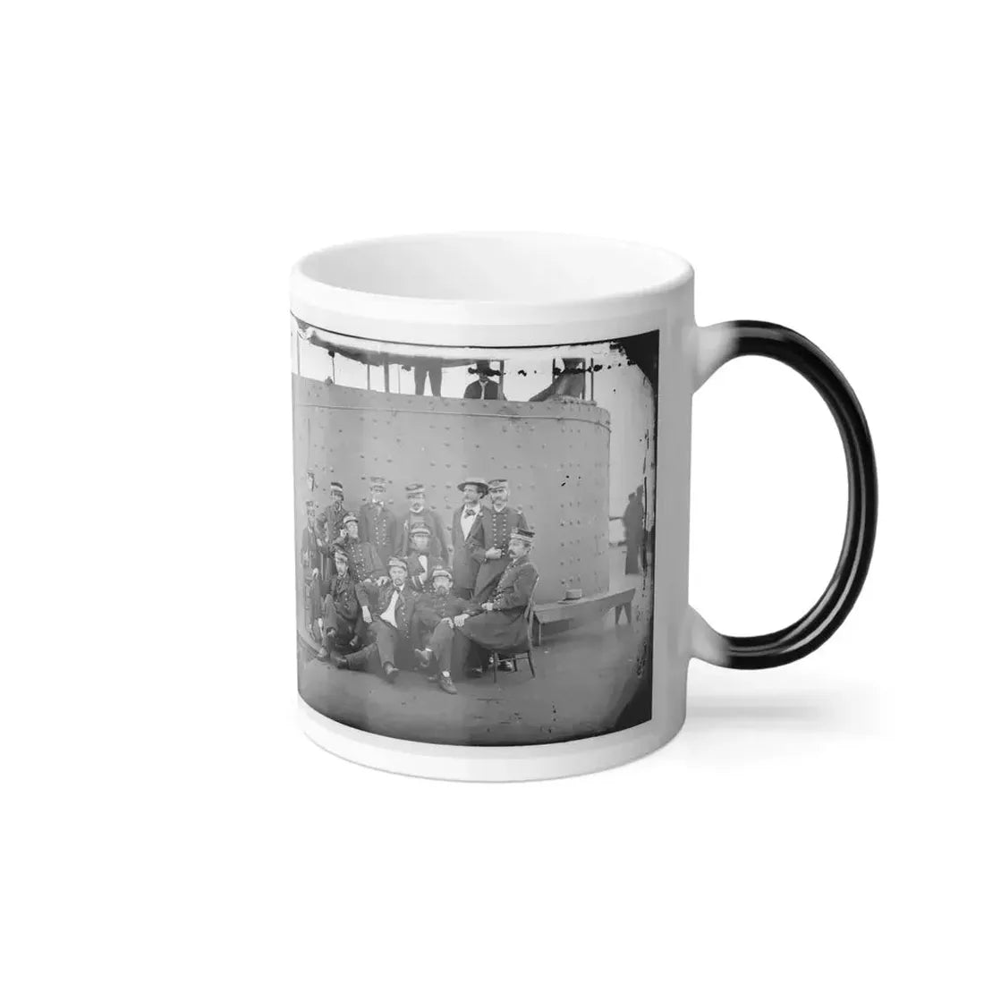 James River, Va. Officers of the U.S.S. Monitor Grouped by the Turret (U.S. Civil War) Color Changing Coffee Mug 11oz - Go Mug Yourself