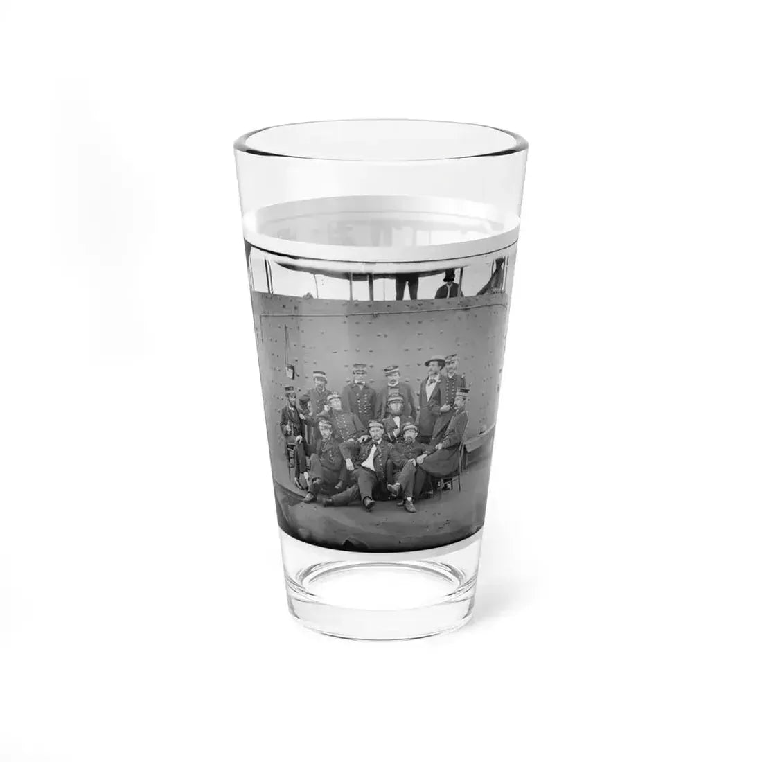 James River, Va. Officers Of The U.S.S. Monitor Grouped By The Turret (U.S. Civil War) Pint Glass 16oz - Go Mug Yourself
