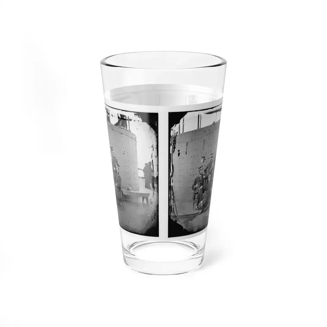 James River, Va. Officers Of The U.S.S. Monitor Grouped By The Turret (U.S. Civil War) Pint Glass 16oz - Go Mug Yourself