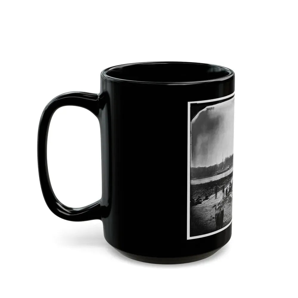 James River, Va. Pontoon Bridge (U.S. Civil War) Black Coffee Mug - Go Mug Yourself