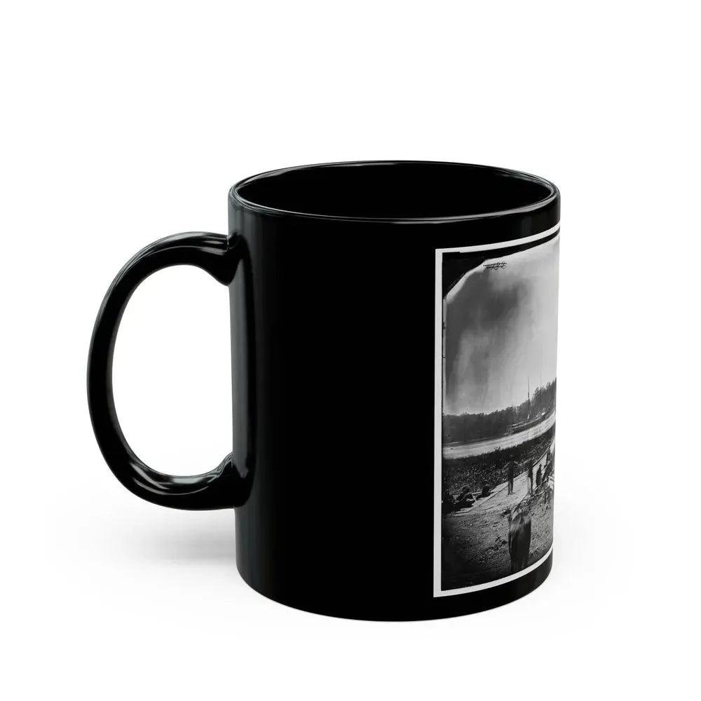 James River, Va. Pontoon Bridge (U.S. Civil War) Black Coffee Mug - Go Mug Yourself