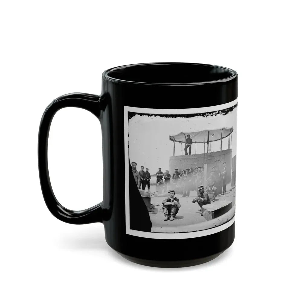 James River, Va. Sailors On Deck Of U.S.S. Monitor; Cookstove At Left (U.S. Civil War) Black Coffee Mug - Go Mug Yourself