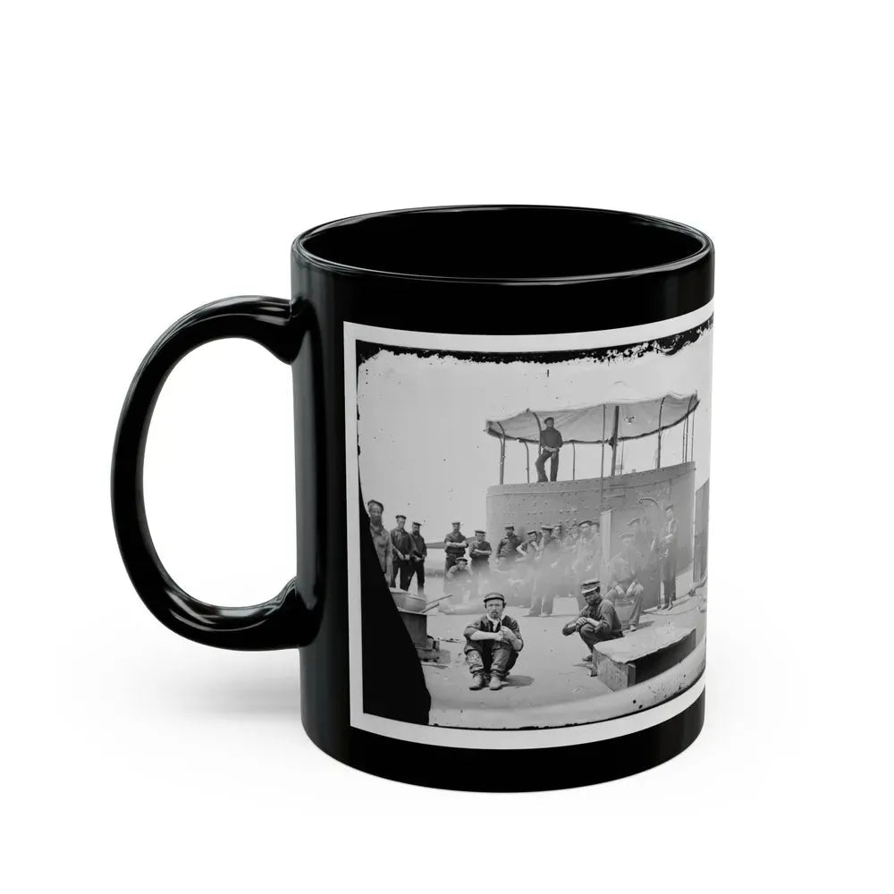 James River, Va. Sailors On Deck Of U.S.S. Monitor; Cookstove At Left (U.S. Civil War) Black Coffee Mug - Go Mug Yourself