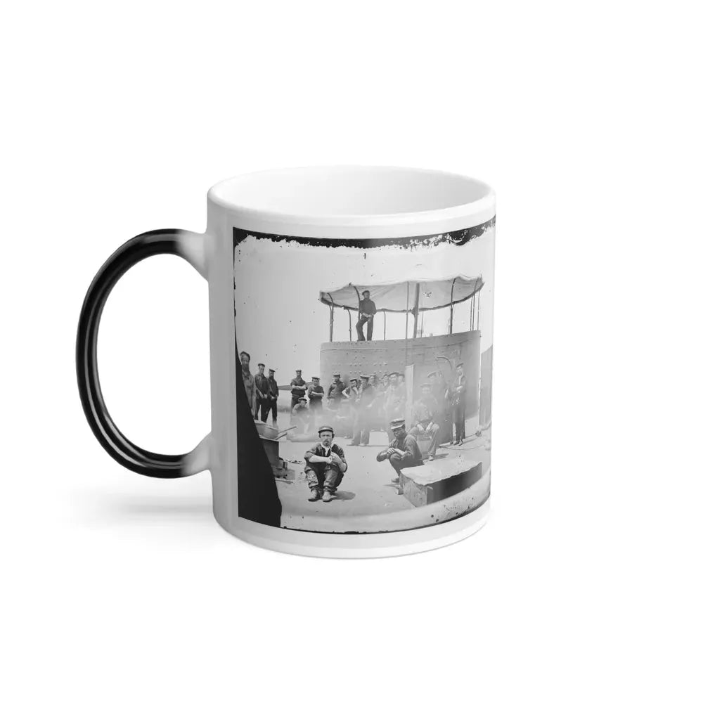 James River, Va. Sailors on Deck of U.S.S. Monitor; Cookstove at Left (U.S. Civil War) Color Changing Coffee Mug 11oz - Go Mug Yourself