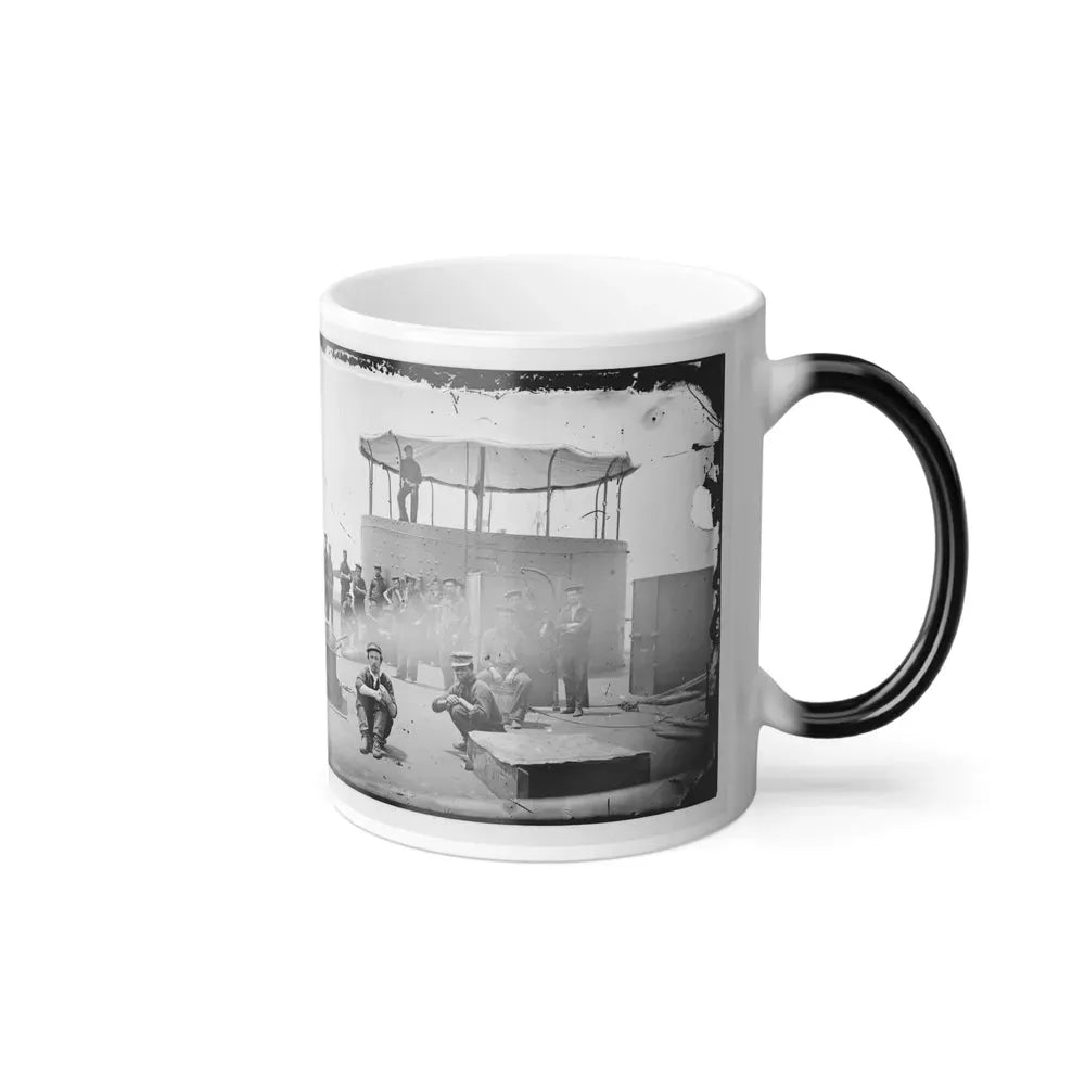 James River, Va. Sailors on Deck of U.S.S. Monitor; Cookstove at Left (U.S. Civil War) Color Changing Coffee Mug 11oz - Go Mug Yourself