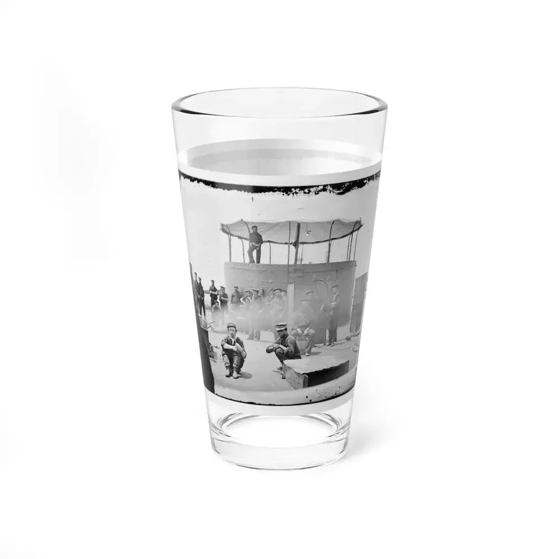 James River, Va. Sailors On Deck Of U.S.S. Monitor; Cookstove At Left (U.S. Civil War) Pint Glass 16oz - Go Mug Yourself