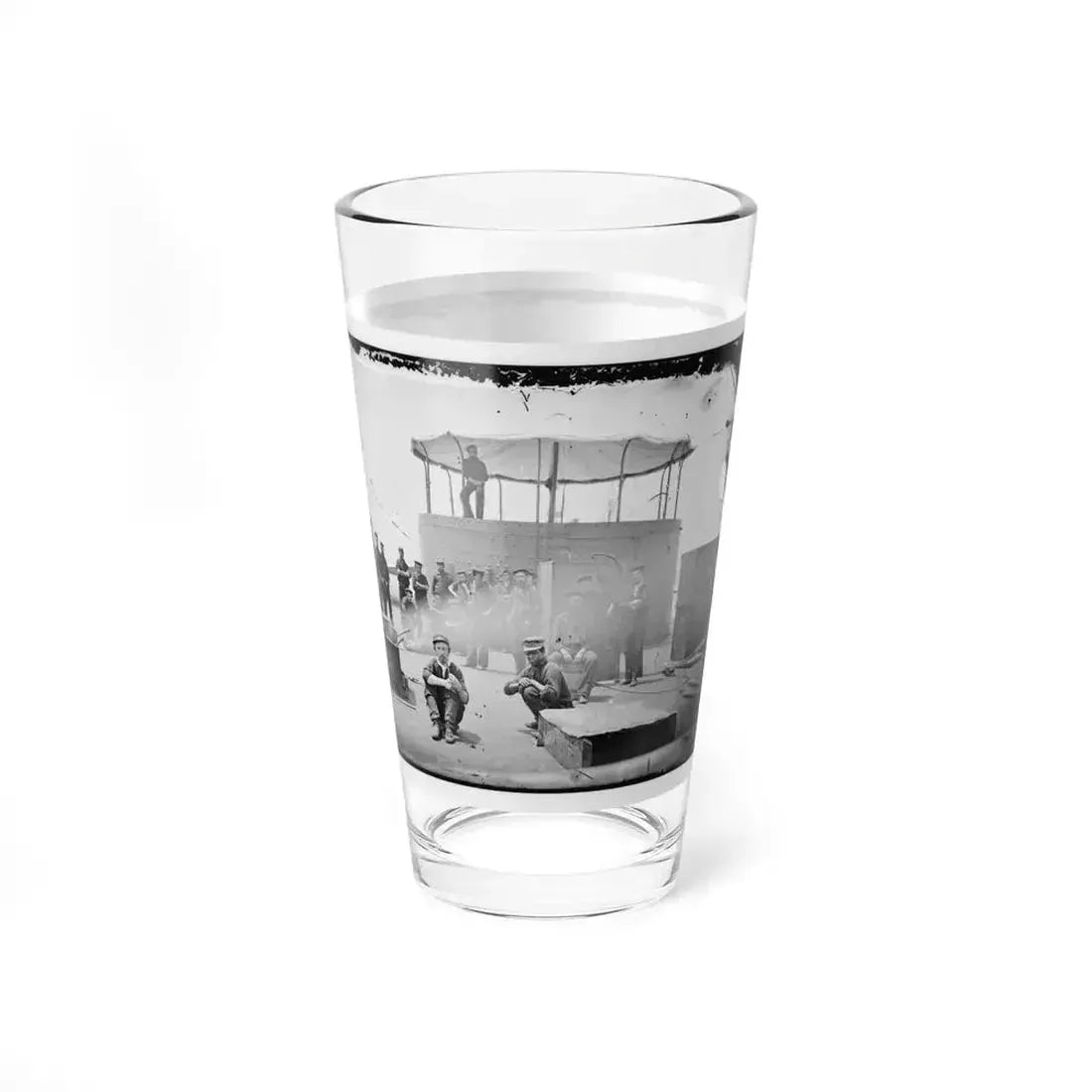 James River, Va. Sailors On Deck Of U.S.S. Monitor; Cookstove At Left (U.S. Civil War) Pint Glass 16oz - Go Mug Yourself
