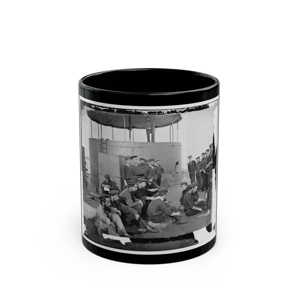 James River, Va. Sailors Relaxing On Deck Of U.S.S. Monitor (U.S. Civil War) Black Coffee Mug 11oz - Go Mug Yourself