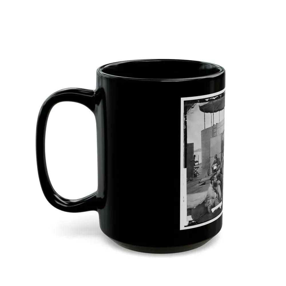 James River, Va. Sailors Relaxing On Deck Of U.S.S. Monitor (U.S. Civil War) Black Coffee Mug - Go Mug Yourself