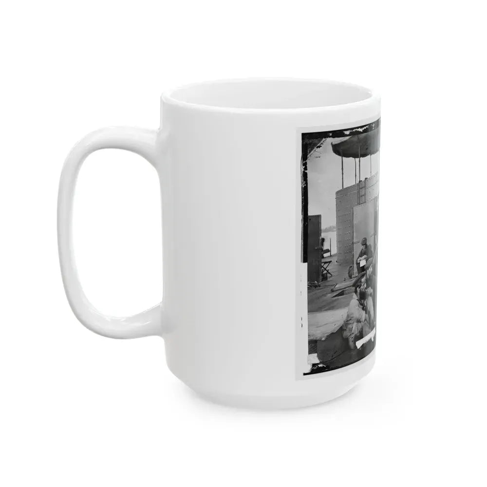 James River, Va. Sailors Relaxing On Deck Of U.S.S. Monitor (U.S. Civil War) White Coffee Mug - Go Mug Yourself
