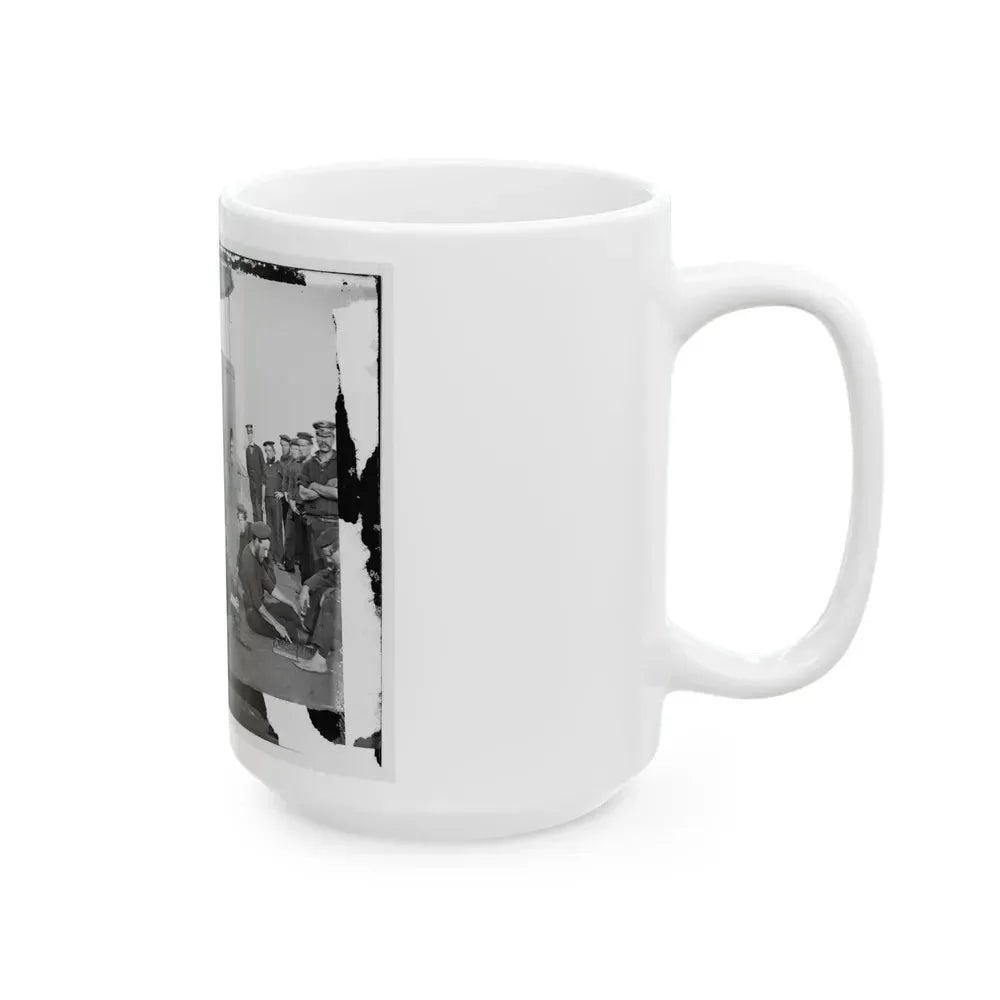 James River, Va. Sailors Relaxing On Deck Of U.S.S. Monitor (U.S. Civil War) White Coffee Mug - Go Mug Yourself