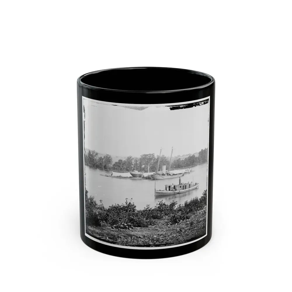 James River, Va. U.S.S. Monitor Canonicus Taking On Coal From A Schooner (U.S. Civil War) Black Coffee Mug 11oz - Go Mug Yourself