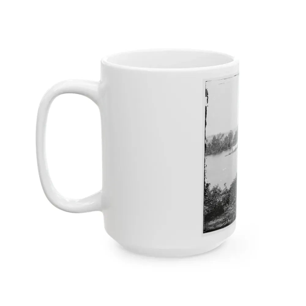 James River, Va. U.S.S. Monitor Canonicus Taking On Coal From A Schooner (U.S. Civil War) White Coffee Mug - Go Mug Yourself