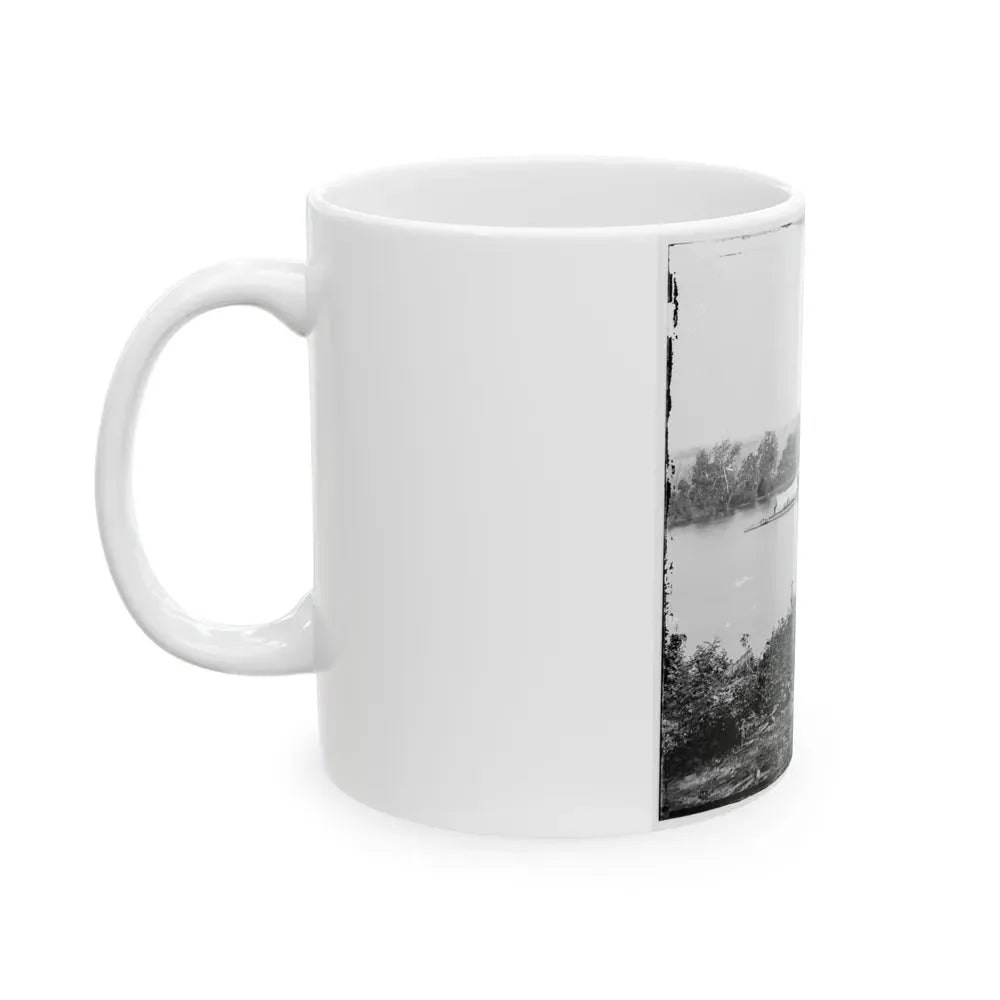 James River, Va. U.S.S. Monitor Canonicus Taking On Coal From A Schooner (U.S. Civil War) White Coffee Mug - Go Mug Yourself
