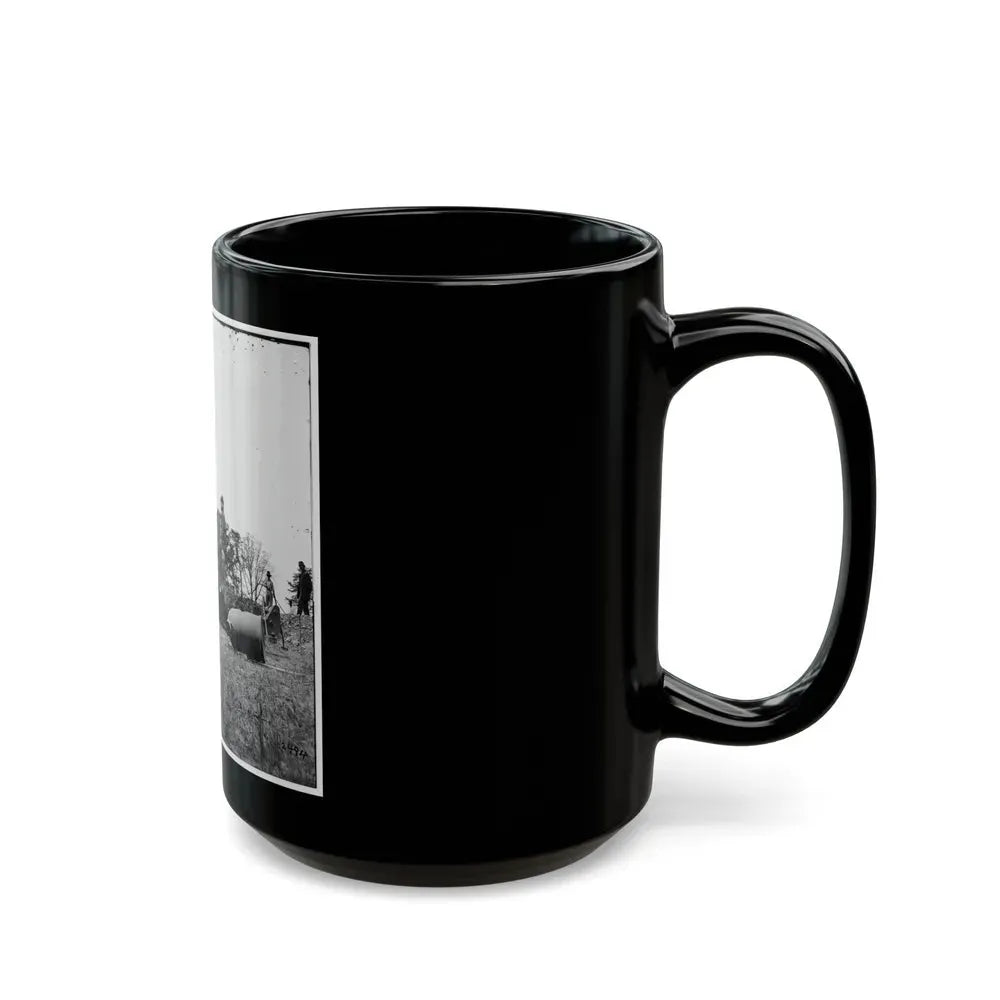 James River, Va. Work Party And Mortars At Butler's Crow's Nest (U.S. Civil War) Black Coffee Mug - Go Mug Yourself