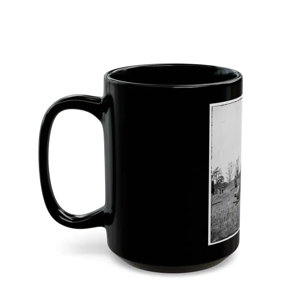 James River, Va. Work Party And Mortars At Butler's Crow's Nest (U.S. Civil War) Black Coffee Mug - Go Mug Yourself