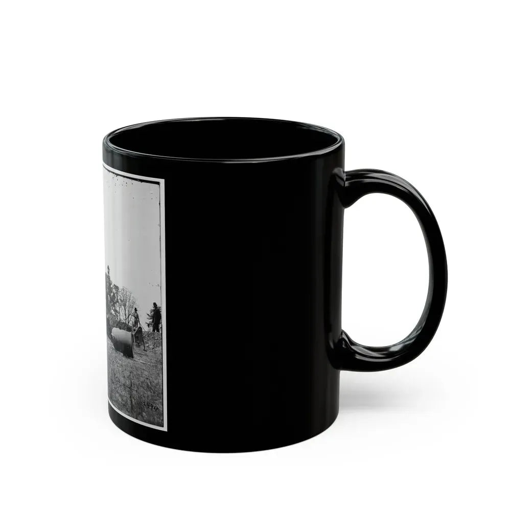 James River, Va. Work Party And Mortars At Butler's Crow's Nest (U.S. Civil War) Black Coffee Mug - Go Mug Yourself