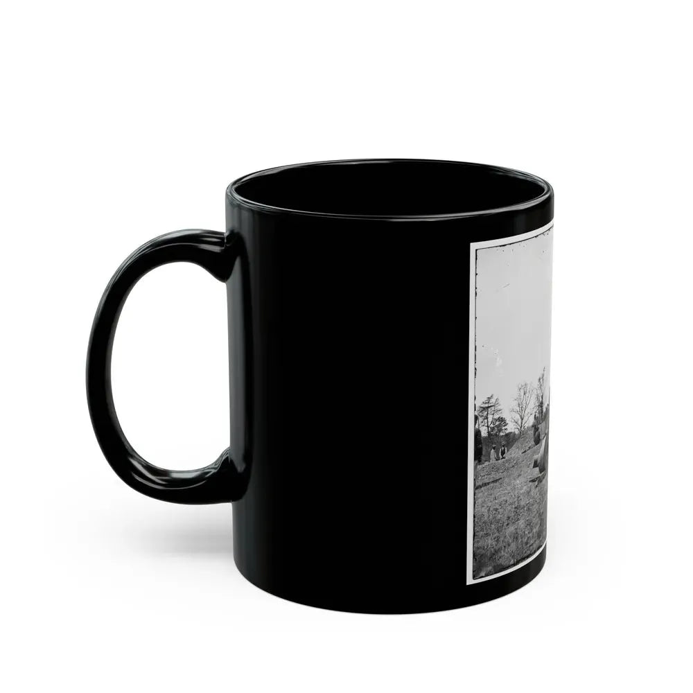 James River, Va. Work Party And Mortars At Butler's Crow's Nest (U.S. Civil War) Black Coffee Mug - Go Mug Yourself