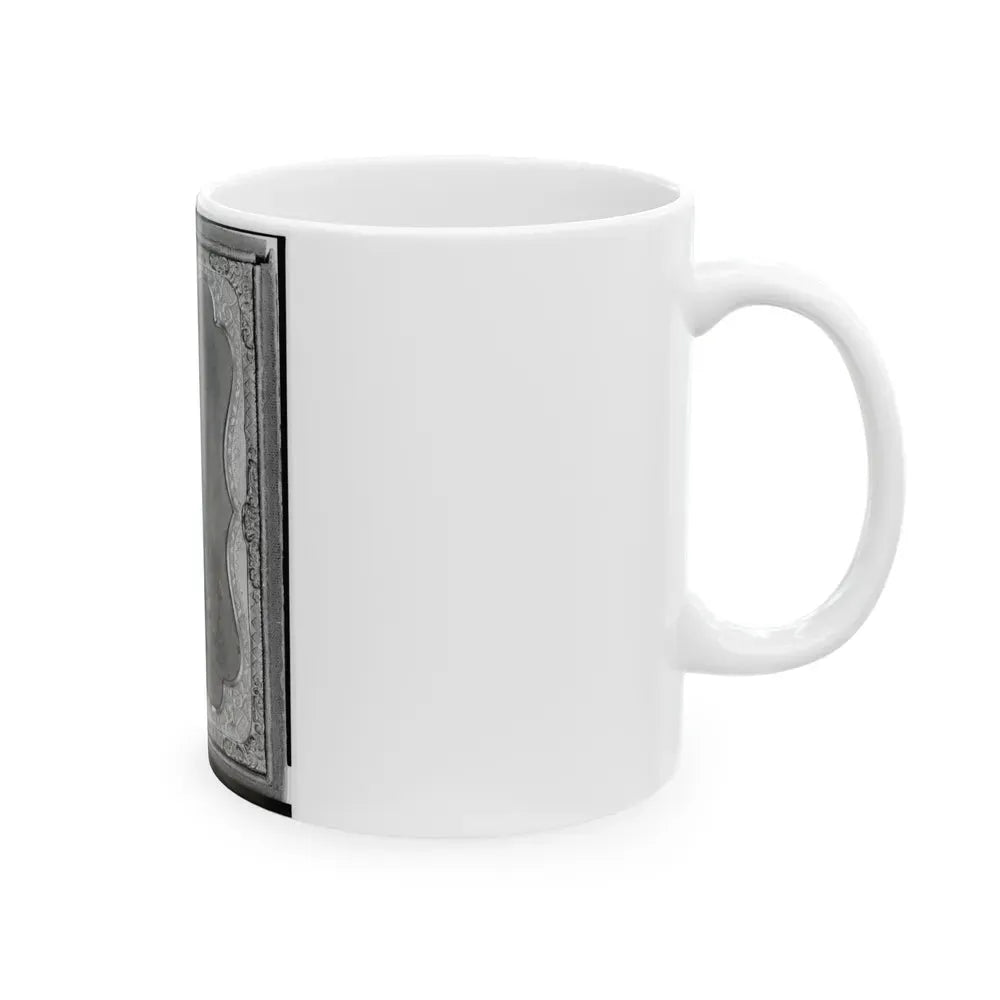 James S. Dodd, Pvt., Co. C, 4th South Carolina Cavalry, Half-Length Portrait, Seated Holding Saber, Facing Front (U.S. Civil War) White Coffee Mug - Go Mug Yourself