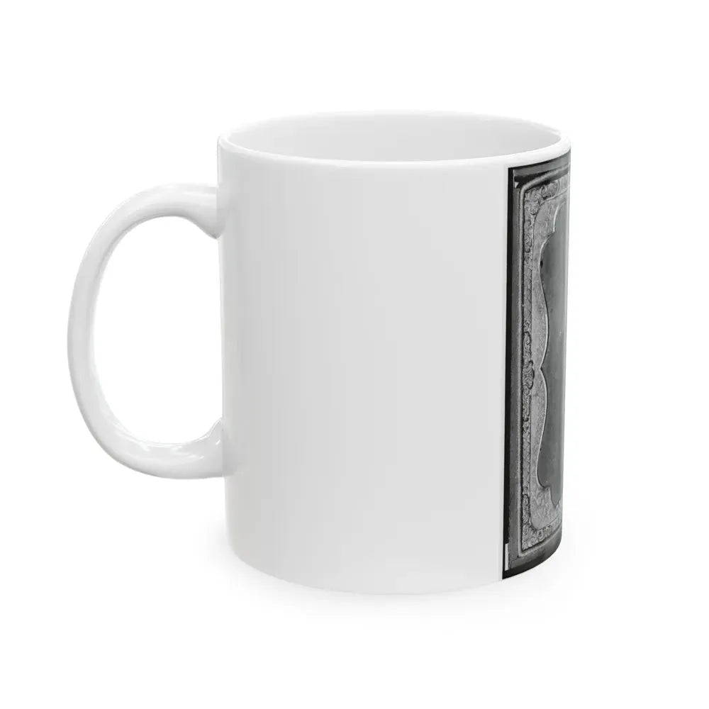 James S. Dodd, Pvt., Co. C, 4th South Carolina Cavalry, Half-Length Portrait, Seated Holding Saber, Facing Front (U.S. Civil War) White Coffee Mug - Go Mug Yourself