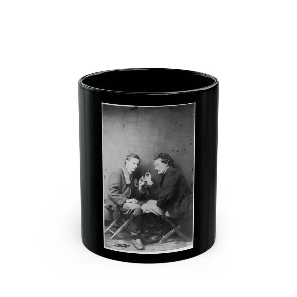 James Walker And Theodore Davis, Civil War Artists, Full-Length Portrait, Seated On Camp Stools, Facing Each Other (U.S. Civil War) Black Coffee Mug 11oz - Go Mug Yourself