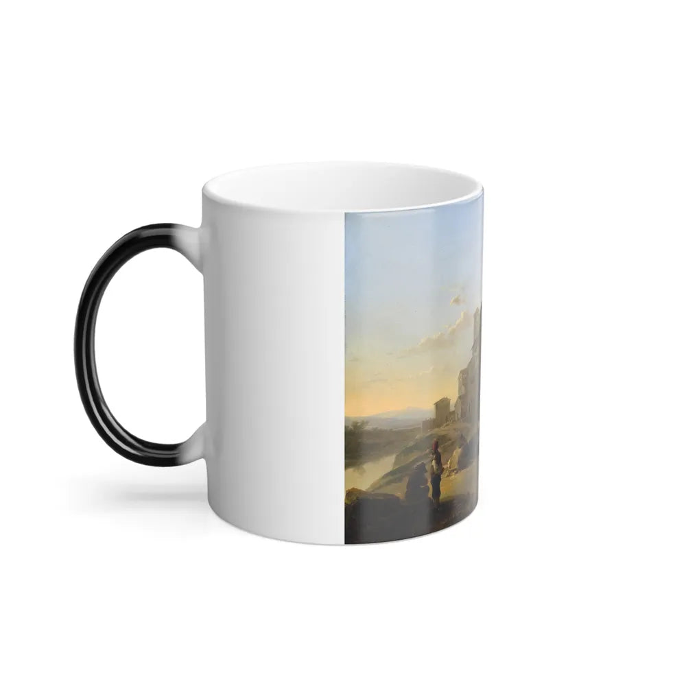 Jan Dirksz Both (1622-1652) A View on the Tiber- Oil on Oak c1641 - Color Changing Mug 11oz - Go Mug Yourself
