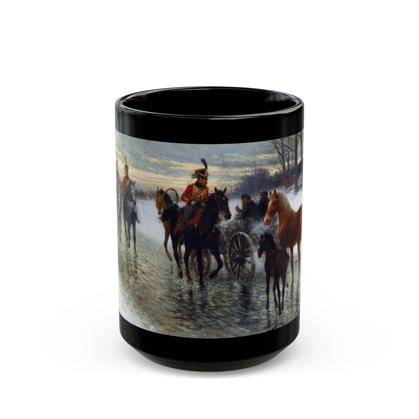 Jan van Chelminski (1851-1925) Napoleonic Campaign - Black Coffee Mug-15oz-Go Mug Yourself