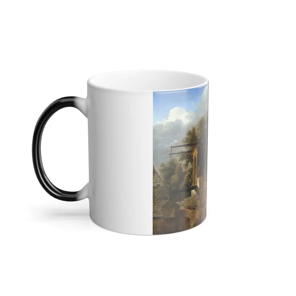 Jan van der Heyden (1637-1712) and Adriaen van de Velde (1636-1672) De Ophaalbrug (The Drawbridge) - Oil-0 - Color Changing Mug 11oz - Go Mug Yourself