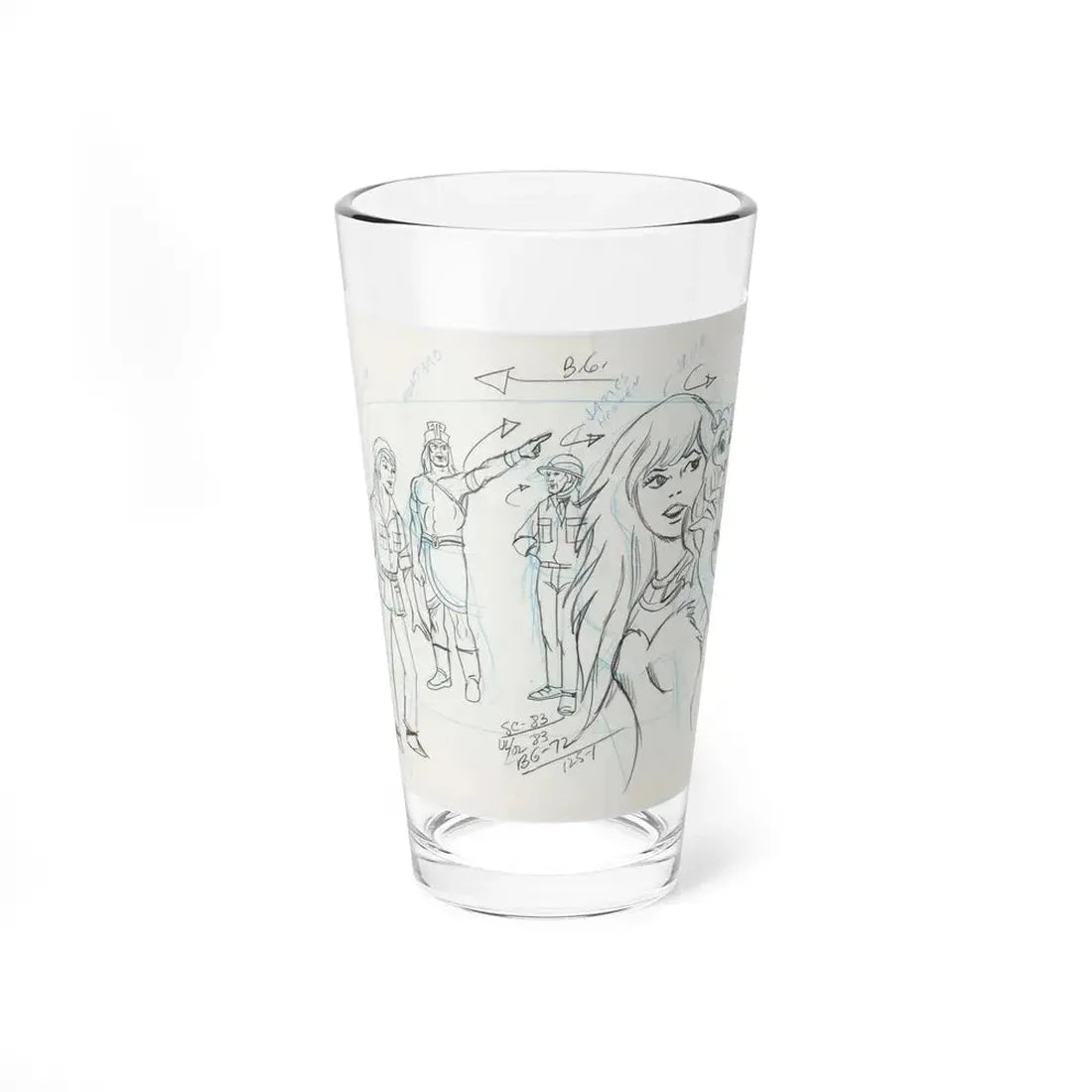 Jana of the Jungle Layout Drawings 2 (Hanna-Barbera, 1978) - Pint Glass 16oz 16oz - Go Mug Yourself