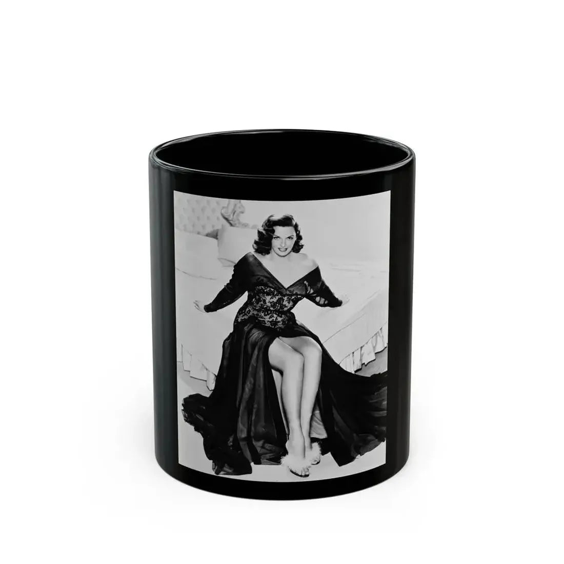 Jane Russell #06 (Vintage Female Icon) Black Coffee Mug 11oz - Go Mug Yourself