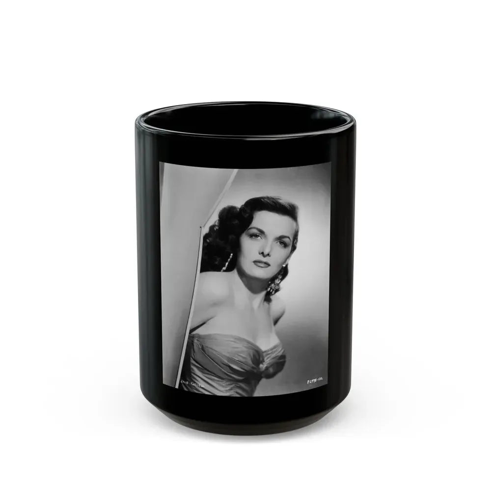 Jane Russell #142 (Vintage Female Icon) Black Coffee Mug 15oz - Go Mug Yourself