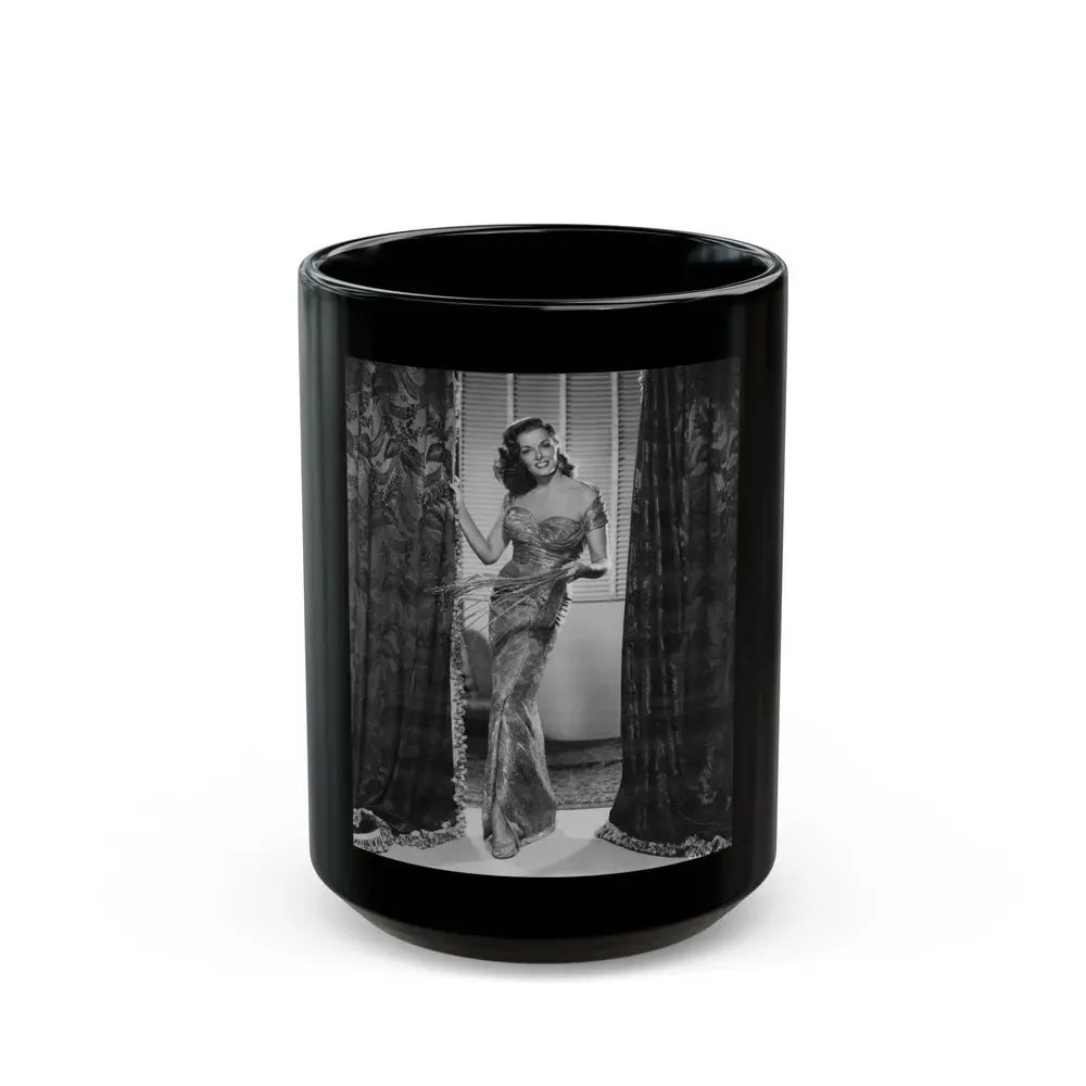 Jane Russell #146 (Vintage Female Icon) Black Coffee Mug 15oz - Go Mug Yourself
