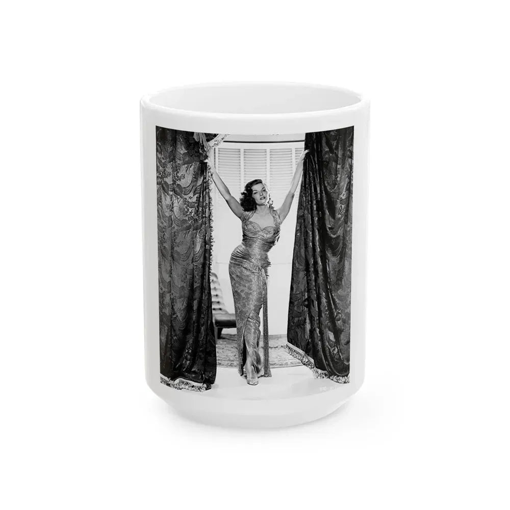 Jane Russell #147 (Vintage Female Icon) White Coffee Mug 15oz - Go Mug Yourself