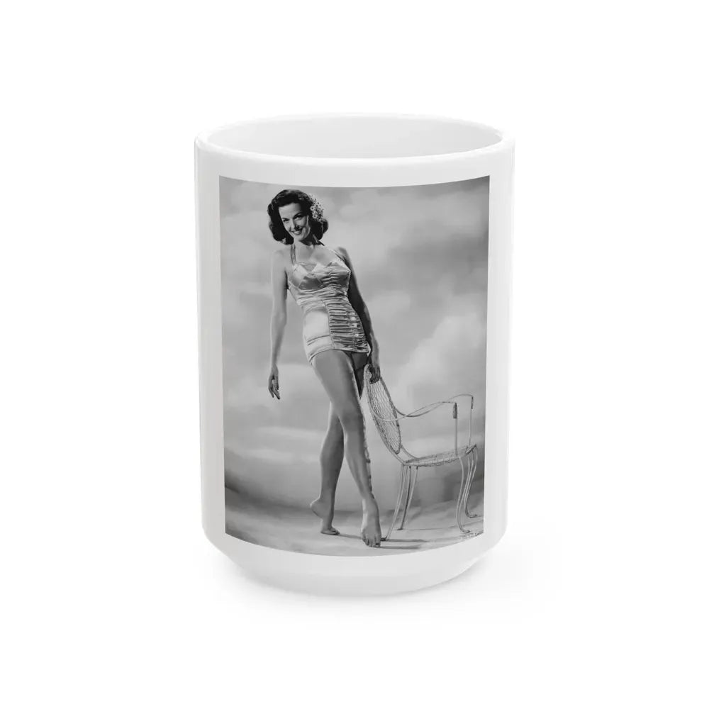 Jane Russell #154 (Vintage Female Icon) White Coffee Mug 15oz - Go Mug Yourself