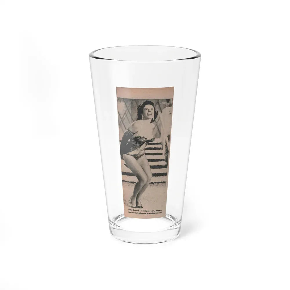 Jane Russell #192 - Picture Digest Dec. '56 - 1 B&W Photo & Caption (Vintage Female Icon) Pint Glass 16oz 16oz - Go Mug Yourself