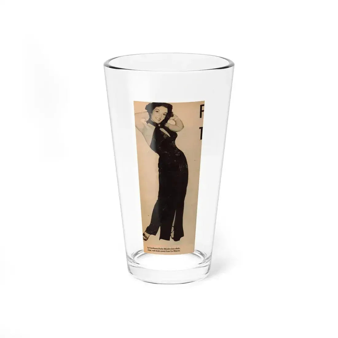 Jane Russell #197 - Glamour Dreess Clipping from Movie Star Magazine Circa 1950's (Vintage Female Icon) Pint Glass 16oz 16oz - Go Mug Yourself