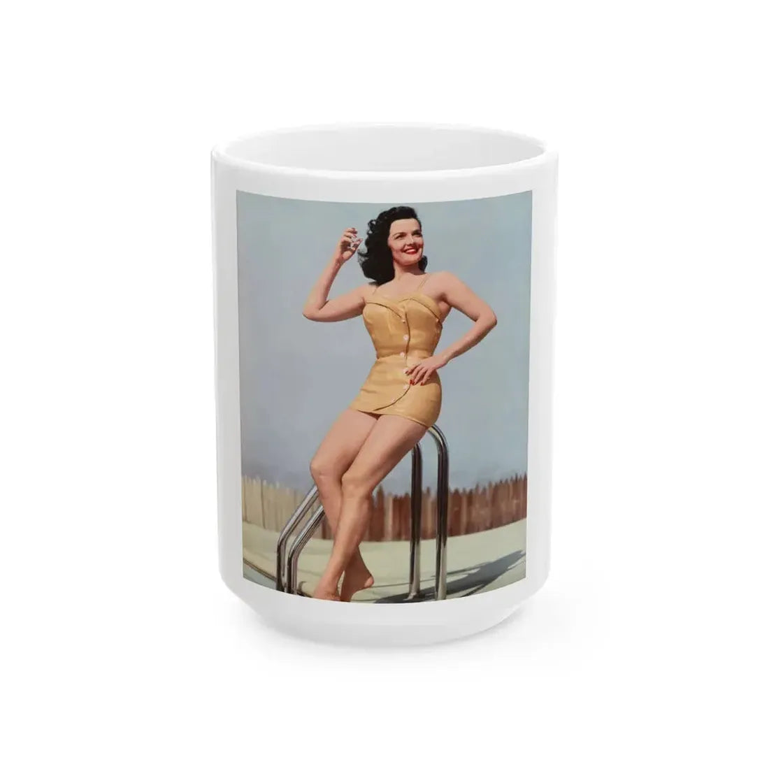 Jane Russell #209 (Vintage Female Icon) White Coffee Mug 15oz - Go Mug Yourself