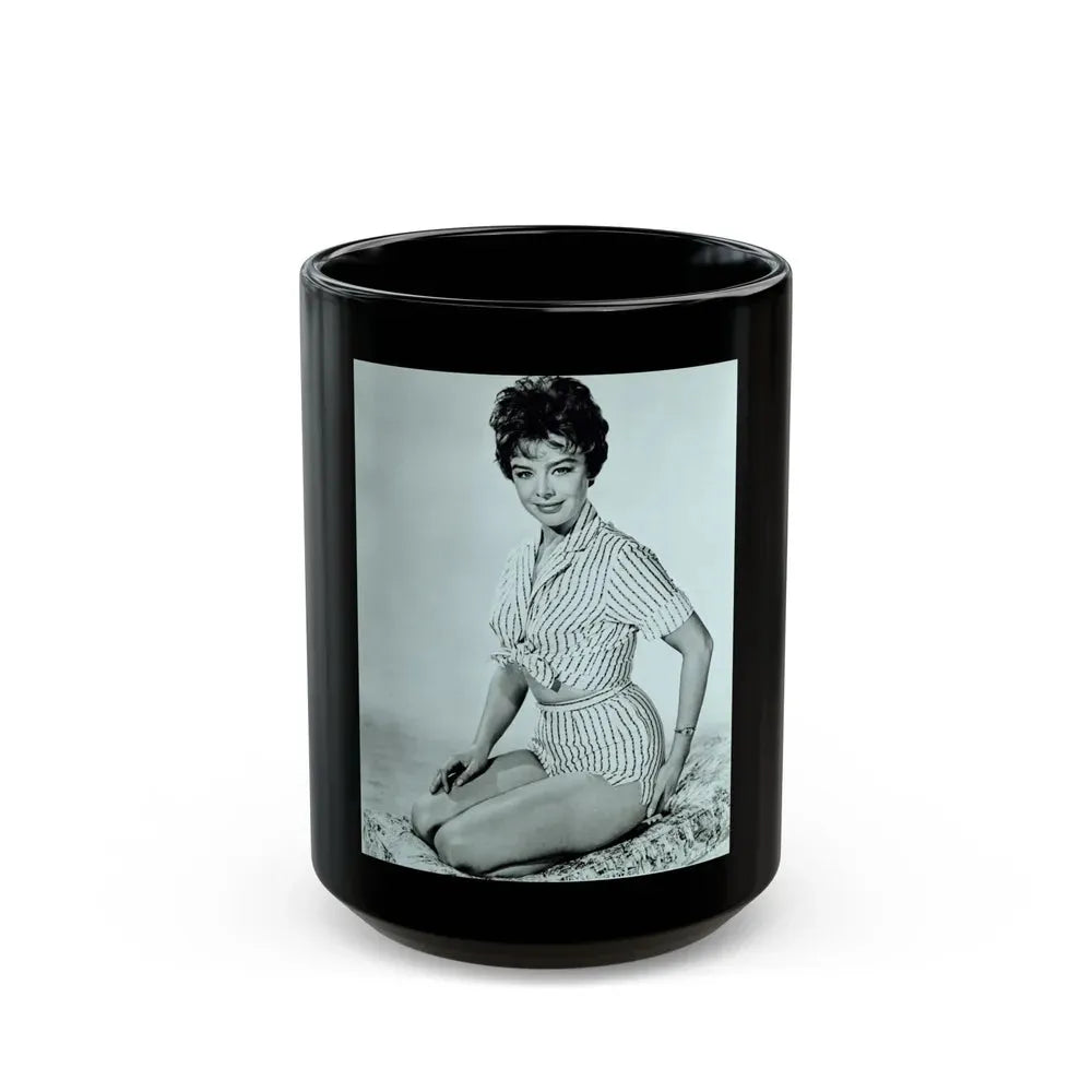 Janet Munro #32 - B&W 8x10 Full Body Cheesecake The Day The Earth Caught Fire '61 Promo Photo (Vintage Female Icon) Black Coffee Mug 15oz - Go Mug Yourself