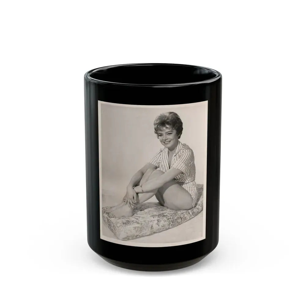 Janet Munro #33 - B&W Vintage 8x10 Full Body Cheesecake The Day The Earth Caught Fire '61 Promo Photo (Vintage Female Icon) Black Coffee Mug 15oz - Go Mug Yourself