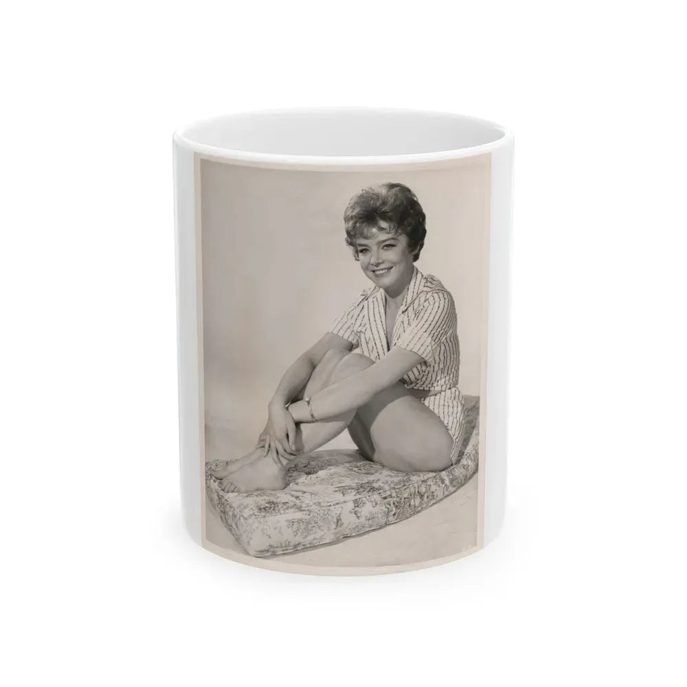 Janet Munro #33 - B&W Vintage 8x10 Full Body Cheesecake The Day The Earth Caught Fire '61 Promo Photo (Vintage Female Icon) White Coffee Mug 11oz - Go Mug Yourself