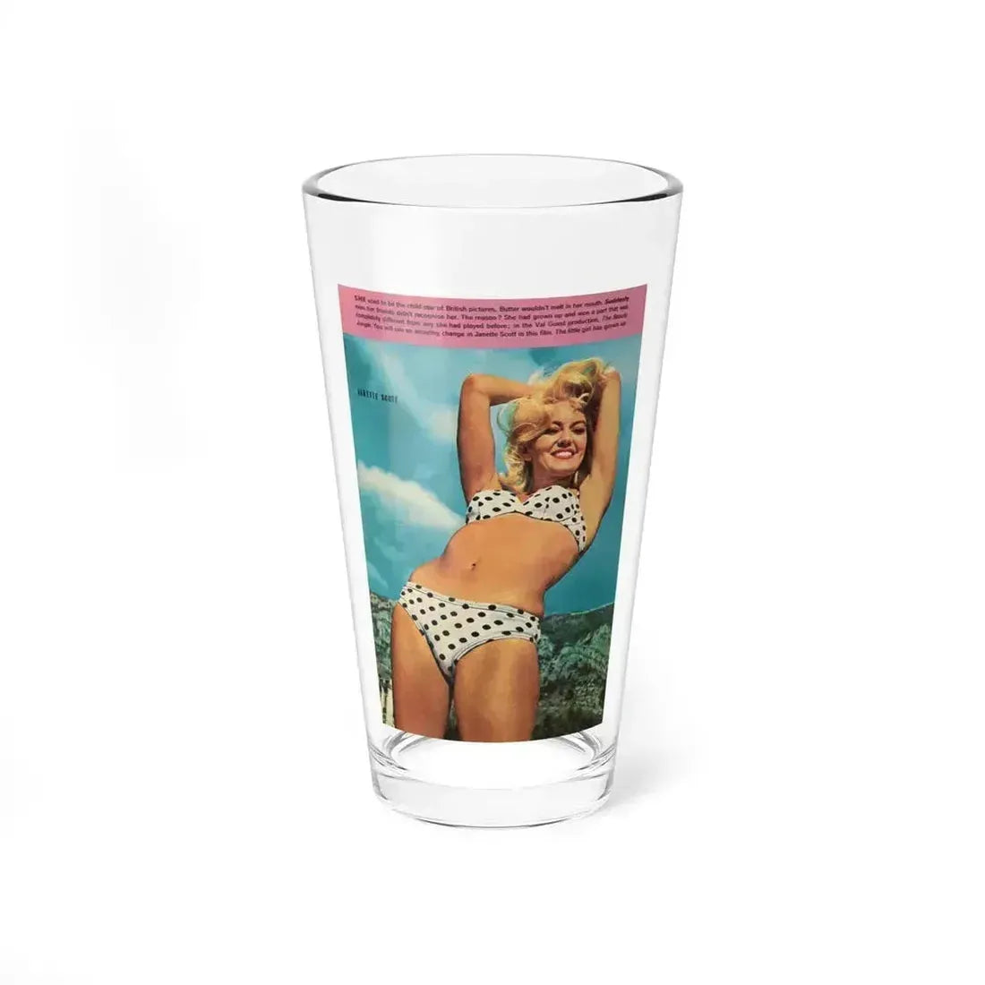 Janette Scott #23 (Vintage Female Icon) Pint Glass 16oz 16oz - Go Mug Yourself