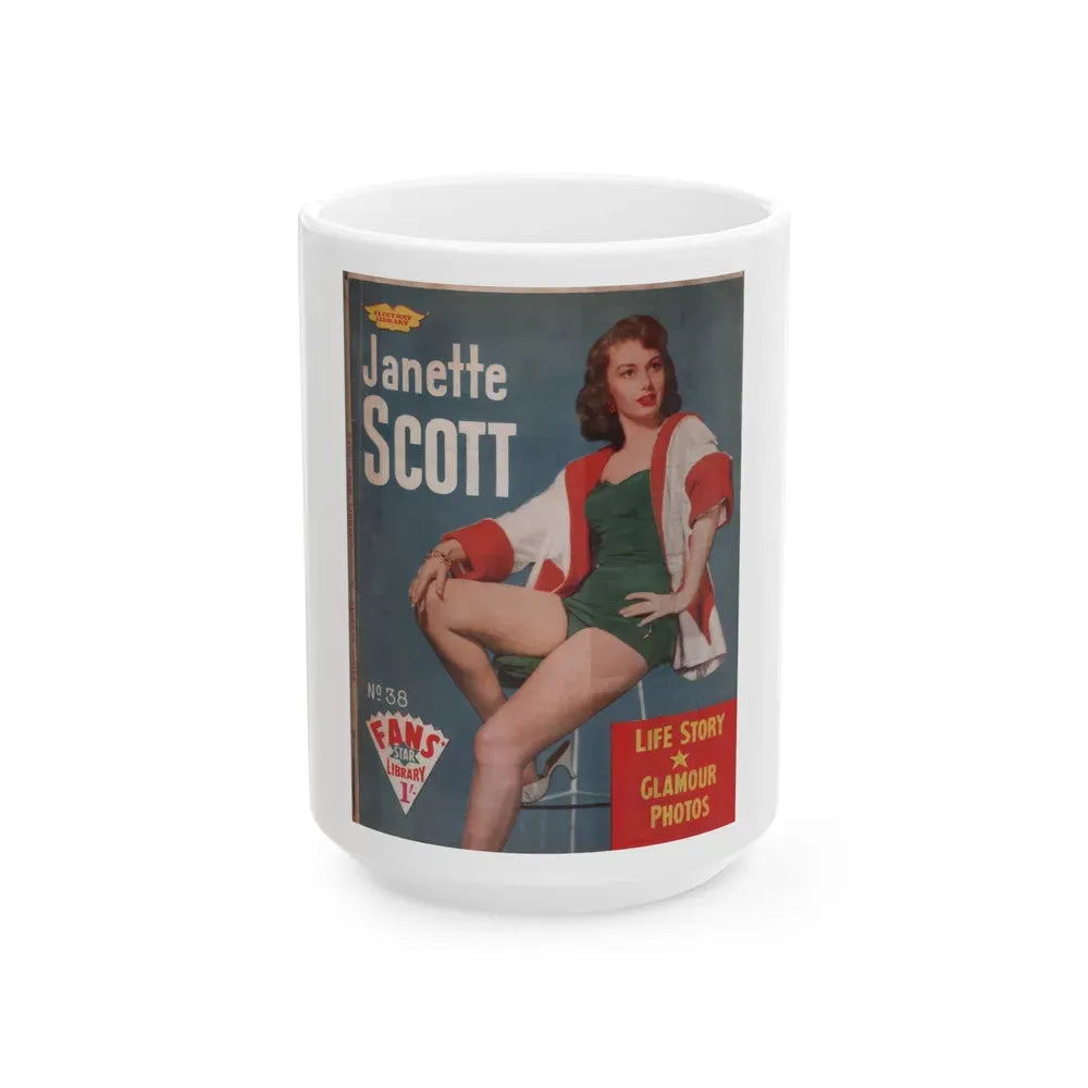 Janette Scott #51 - Life Story+Glamour Photos #38 Fans Star Library (Vintage Female Icon) White Coffee Mug 15oz - Go Mug Yourself