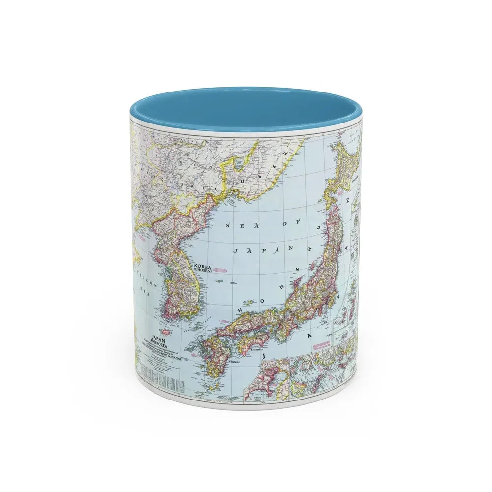 Japan and Korea (1945) (Map) Accent Coffee Mug 11oz Light Blue - Go Mug Yourself