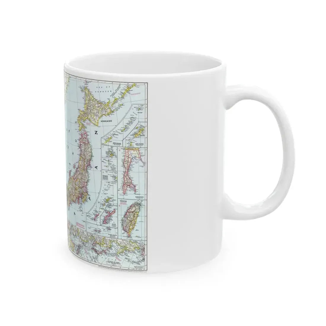 Japan and Korea (1945) (Map) White Coffee Mug - Go Mug Yourself